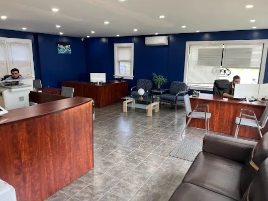 Bucks Auto Tags office interior and service counters at 2856 Bristol Pike in Bensalem, PA